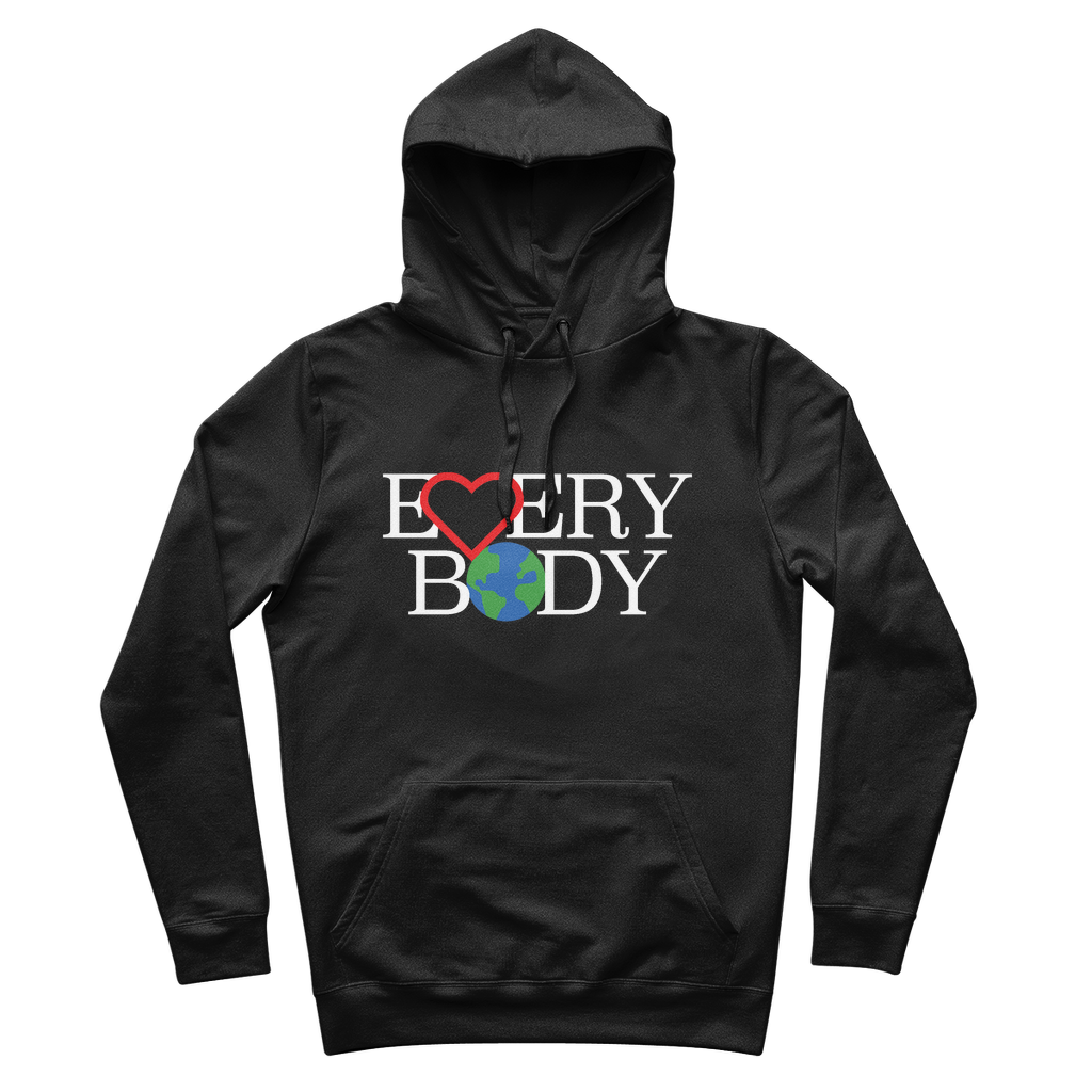 Organic Cotton Hoodie - Love Everybody On Earth LOVE EVERYBODY