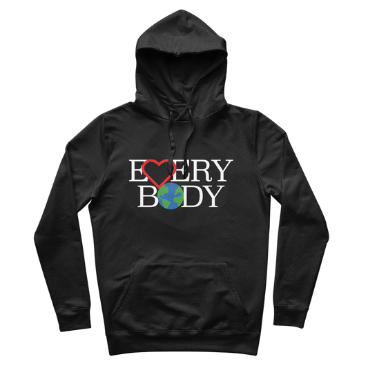 Organic Cotton Hoodie - Love Everybody On Earth LOVE EVERYBODY